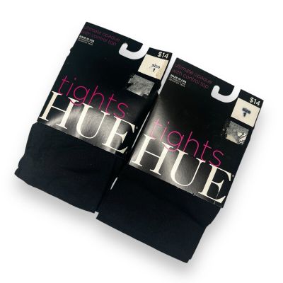 Hue Black Ultimate Opaque Tights Size 1 Womens 2 Pair